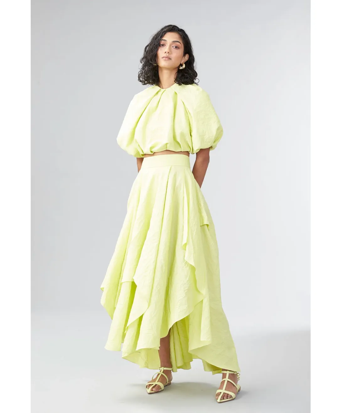 Ginger & Smart Euphoria Top & Skirt Set Citron Size 10 for rent on The Volte - main image