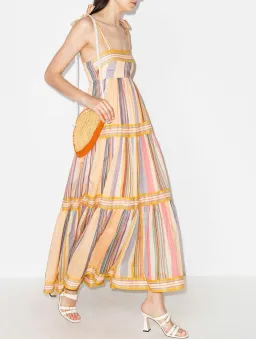 Zimmermann Mae Striped Cotton Maxi Dress Print Size 6 for rent on The Volte - image 2