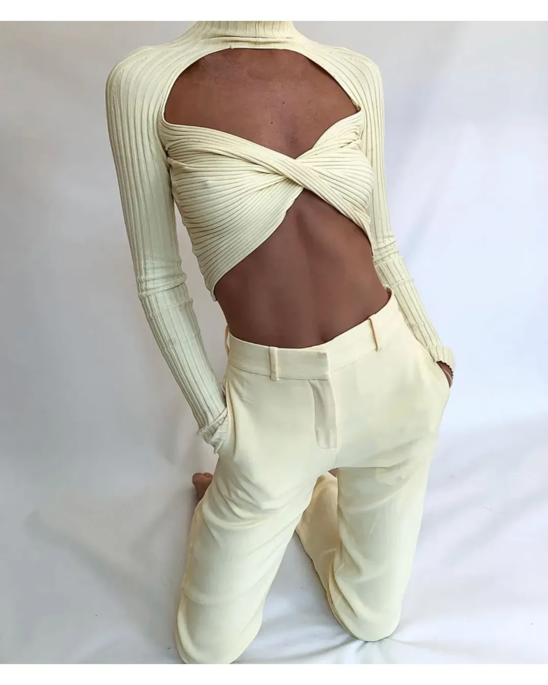 Dion Lee Cady Vented Trouser Yellow Size AU 6 for rent on The Volte - main image