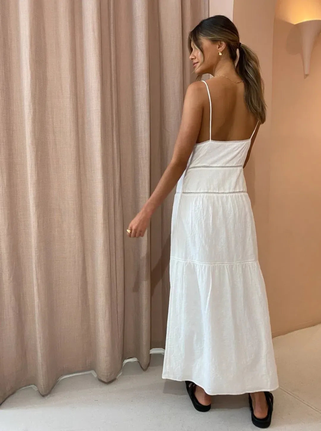 Sir the Label Maja Midi Dress White Size 6 for rent on The Volte - main image