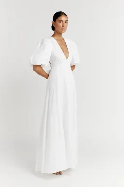 Dissh Aisle Linen Backless Dress White Size 8 for rent on The Volte - image 5