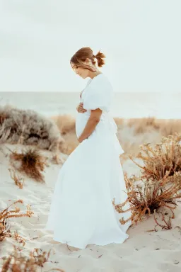 Dissh Aisle Linen Backless Dress White Size 8 for rent on The Volte - image 3