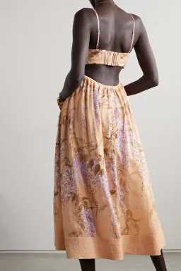 Zimmermann Rosa Bralette Midi Dress Lilac Wisteria Floral Size 0 / AU 8 for rent on The Volte - image 4