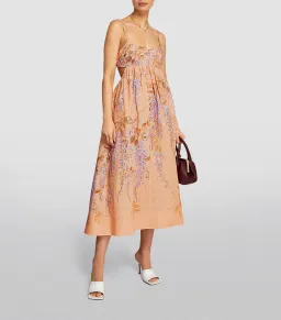 Zimmermann Rosa Bralette Midi Dress Lilac Wisteria Floral Size 0 / AU 8 for rent on The Volte - image 1