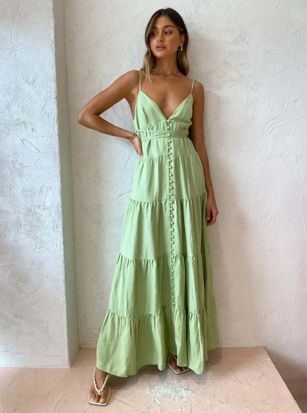 Hansen & Gretel Roberta Dress Green Size 8 for rent on The Volte - main image