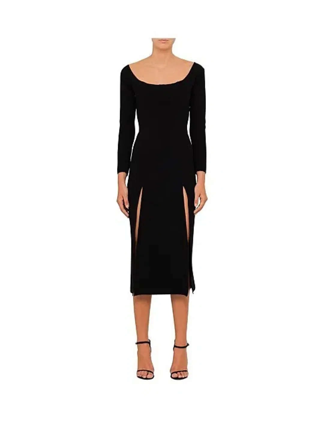 Christopher Esber Double Crepe Owl Shoulderless Sleeve Dress Black Size 8 for rent on The Volte - main image