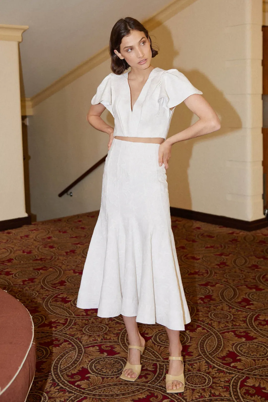 Acler Beverley Crop Top White Size 8 for rent on The Volte - main image