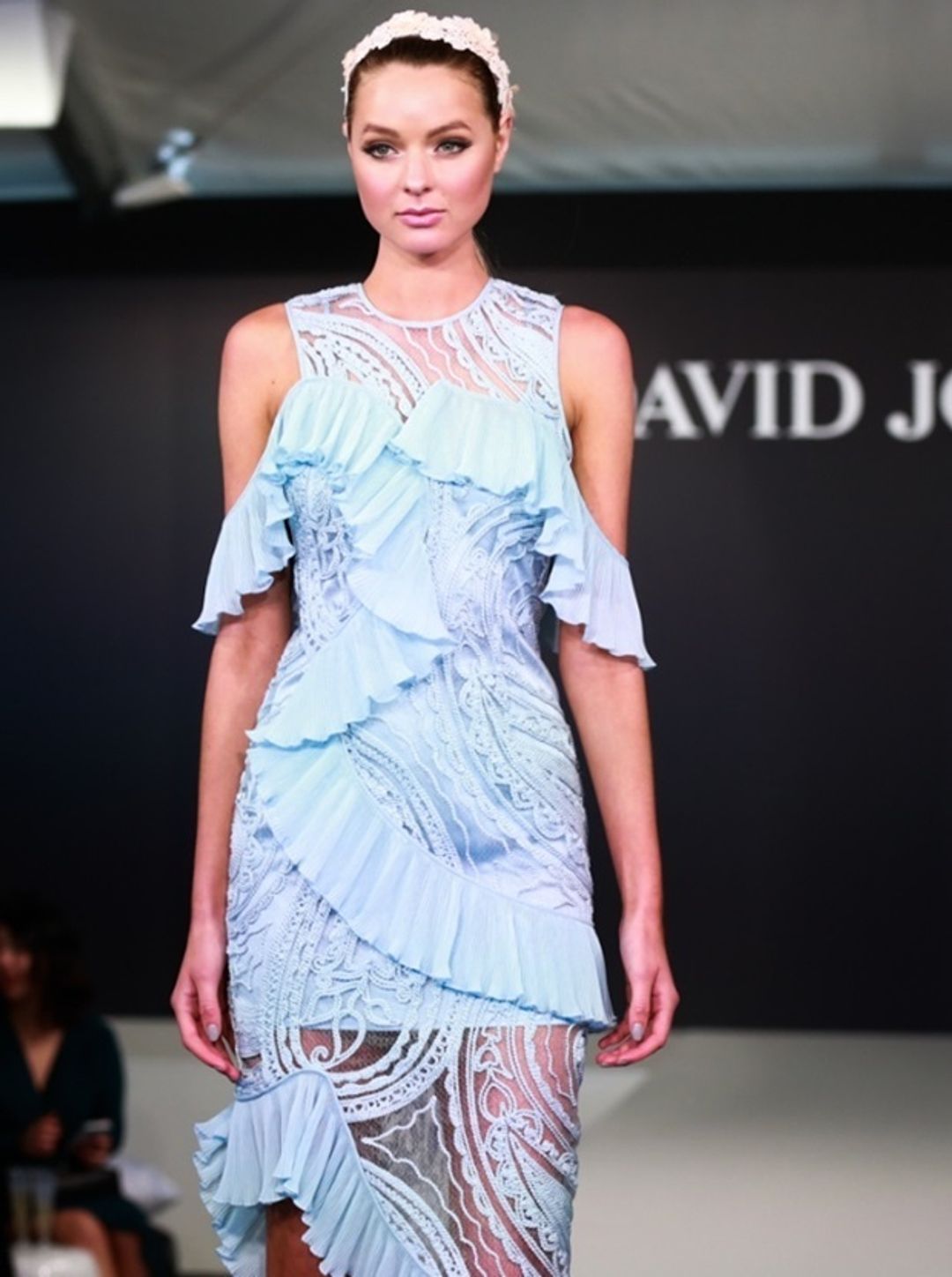 Alice McCall Love Me Like You Do Midi Dress in Ice Blue Size 4 for rent on The Volte - main image