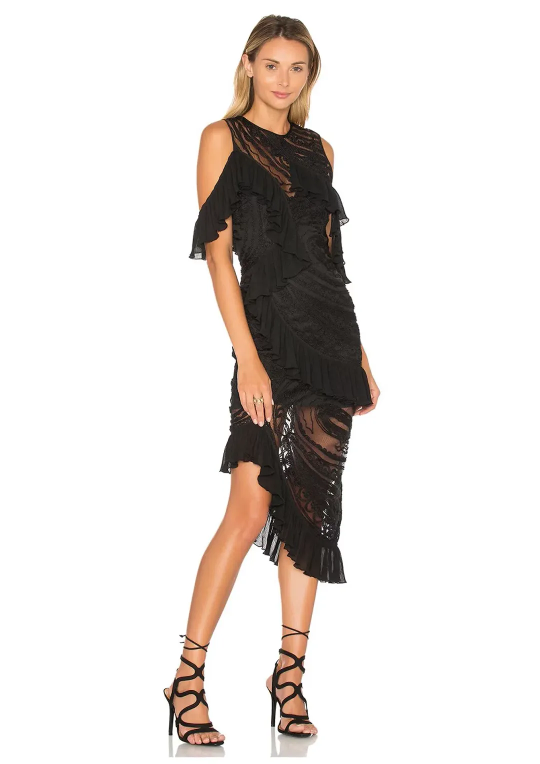 Alice McCall Love Me Like You Do Midi Dress Black Size 4 for rent on The Volte - main image