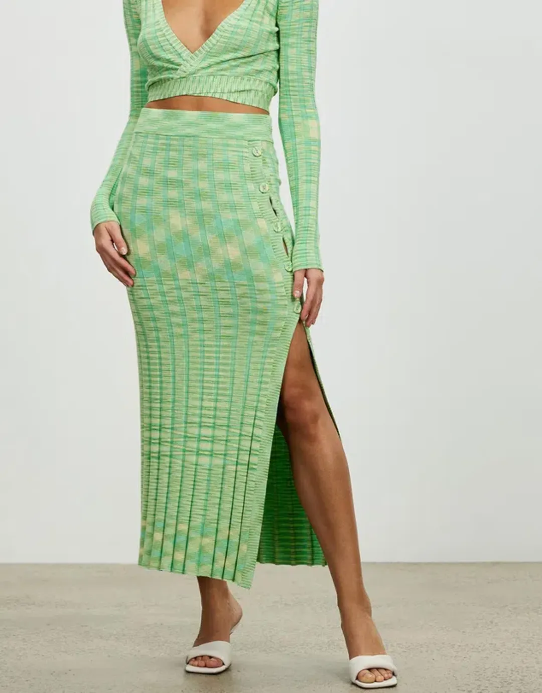 Lover Harriet Knit Top and Midi Skirt Set Print Size 8 for rent on The Volte - main image