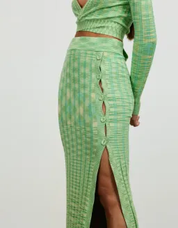 Lover Harriet Knit Top and Midi Skirt Set Print Size 8 for rent on The Volte - image 5