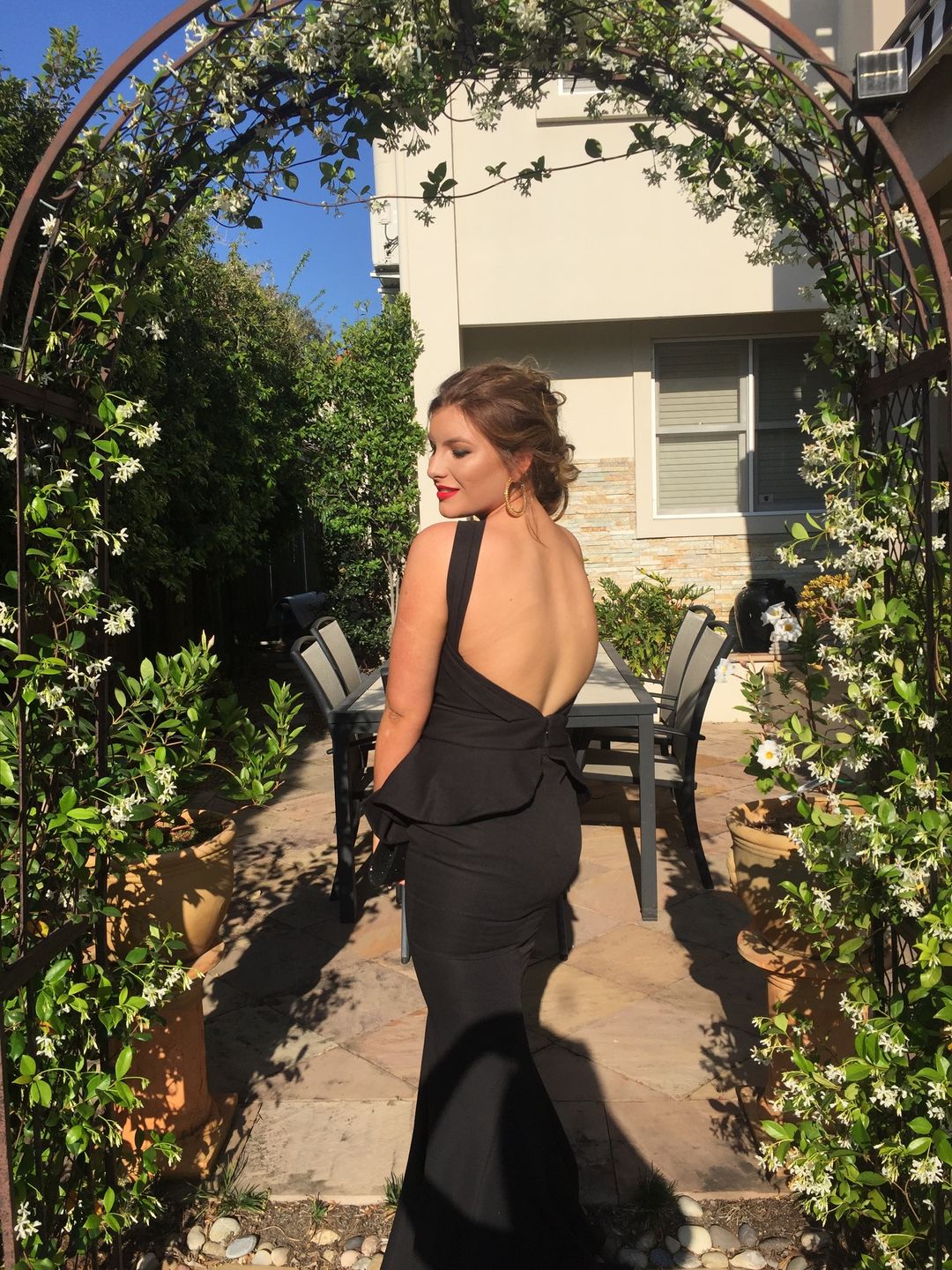 Elle Zeitoune Black Peplum formal dress for rent on The Volte - main image