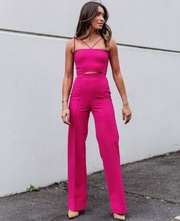 Bianca & Bridgett Pink Kim Pant & Crop Set for rent on The Volte - image 1
