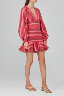 Acler Ellen Dress Pink Mix Stripe Size 8 for rent on The Volte - image 1