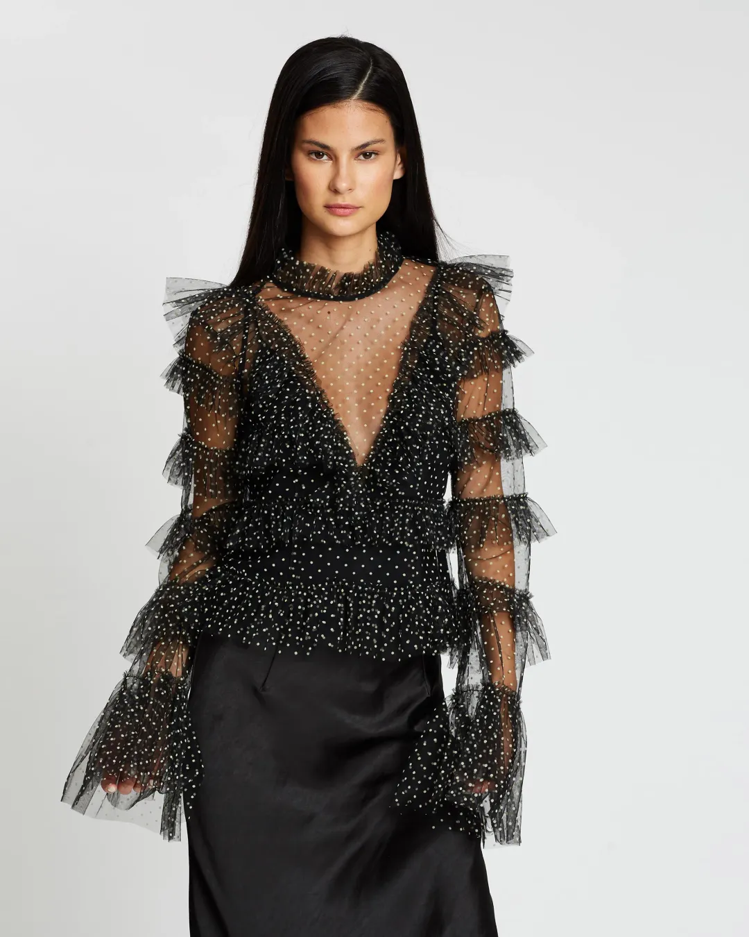 The Alice McCall Tokyo Skies Top Black Size 8 for rent on The Volte - main image