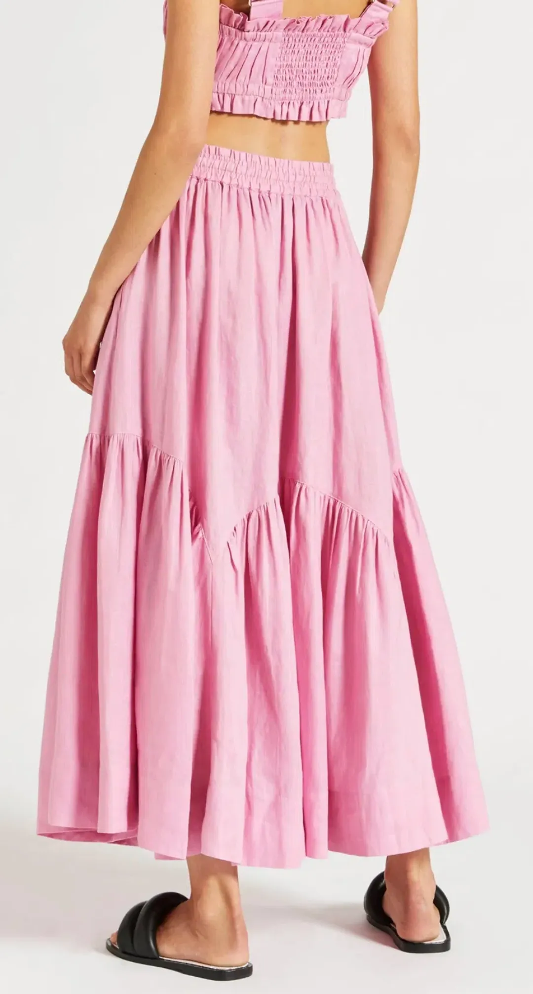 Lee Mathews Ali Top and Maxi Skirt Set Pink Size 10 for rent on The Volte - main image