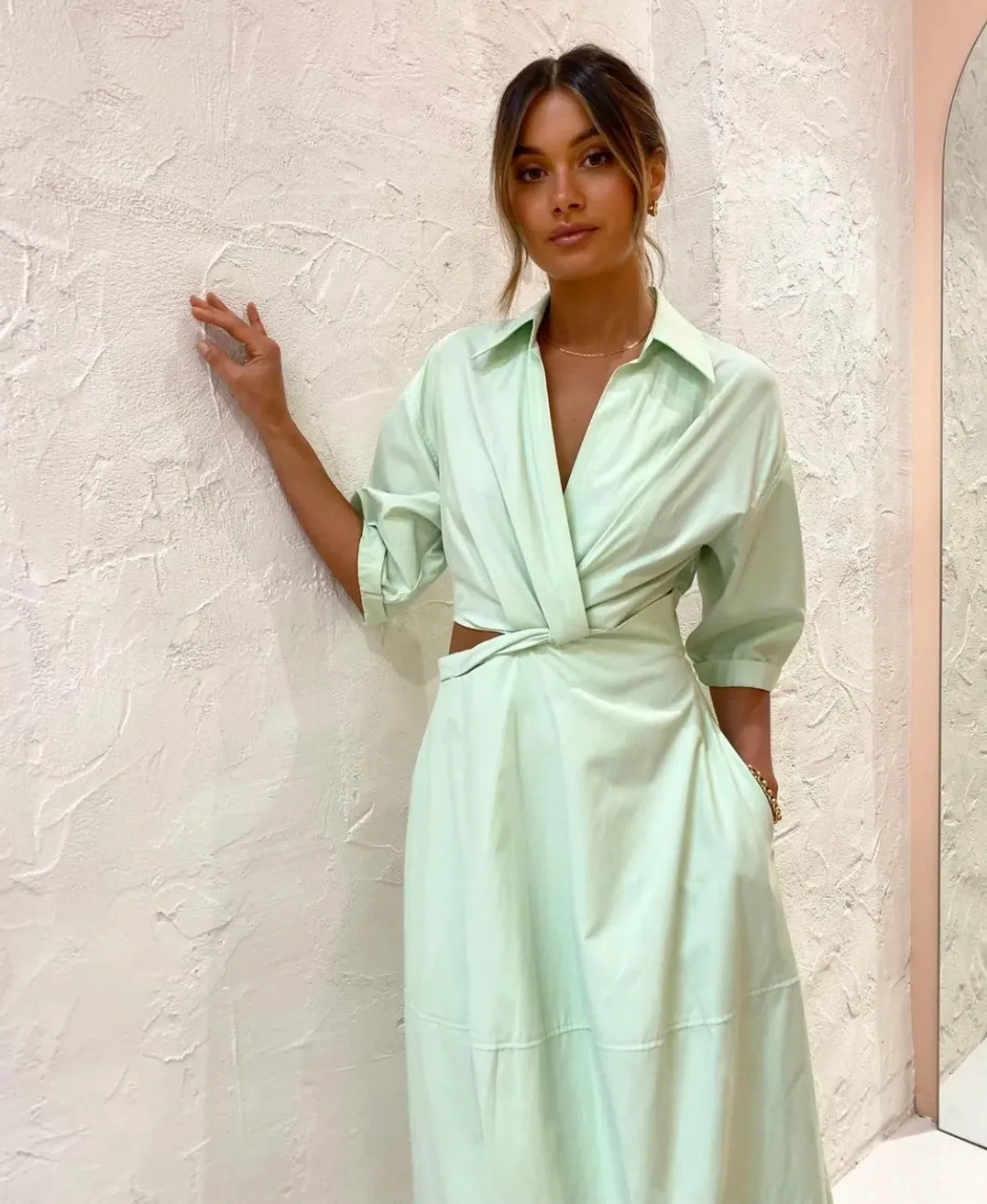 Camilla and Marc Kyra Cocoon Midi Dress Sour Apple Size 6 for rent on The Volte - main image