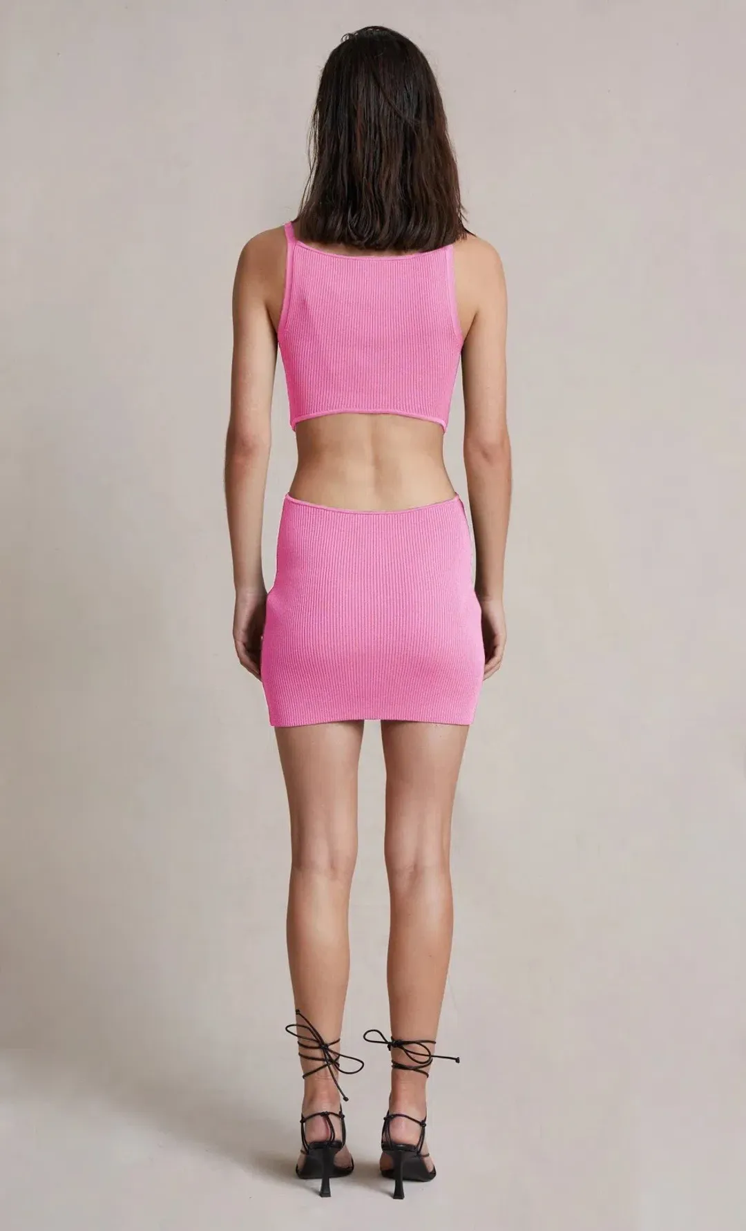 Bec & Bridge Mason Knit Mini Dress Pink Size 10 for rent on The Volte - main image
