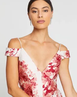 Nicola Finetti Emilia High Low Dress in Pink Roses Size 8 for rent on The Volte - image 5