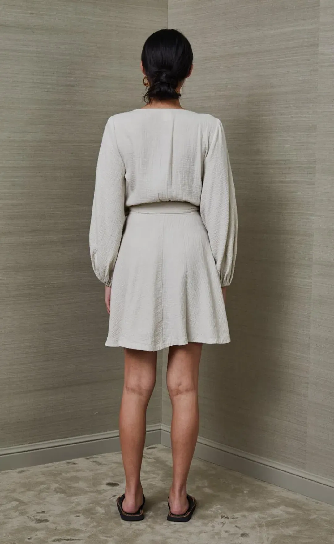 Bec & Bridge Pumice Marlowe Mini Dress Pumice Size 10 for rent on The Volte - main image