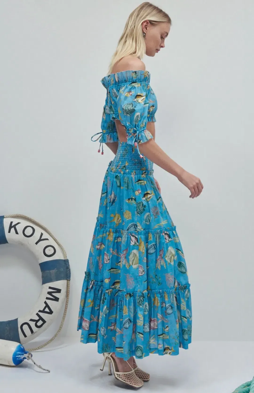 Alemais Otto Cropped Top And Midi Skirt Set Blue Size 8 for rent on The Volte - main image