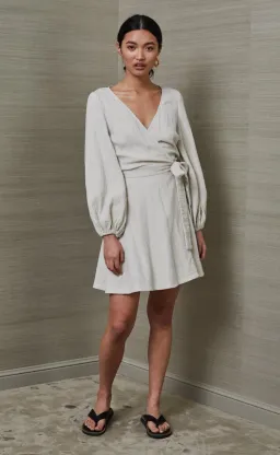 Bec & Bridge Pumice Marlowe Mini Dress Cream Size 6  for rent on The Volte - image 1