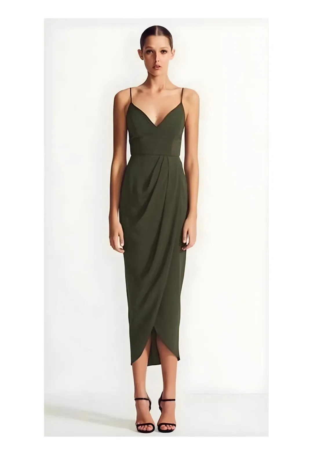Shona Joy Core Cocktail Dress Khaki Size 6 for rent on The Volte - main image