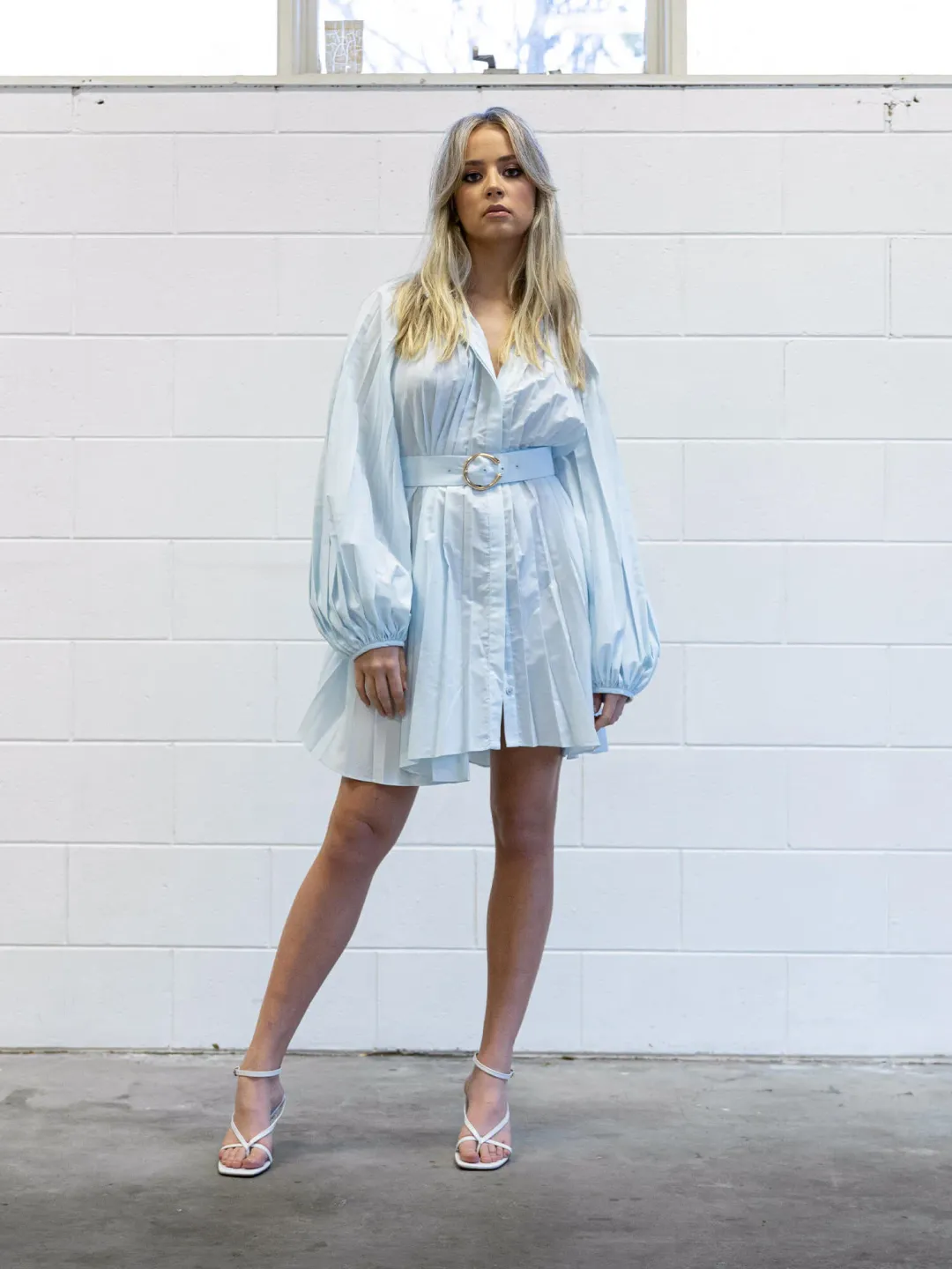 Acler Margot Mini Dress Blue Size 10 for rent on The Volte - main image