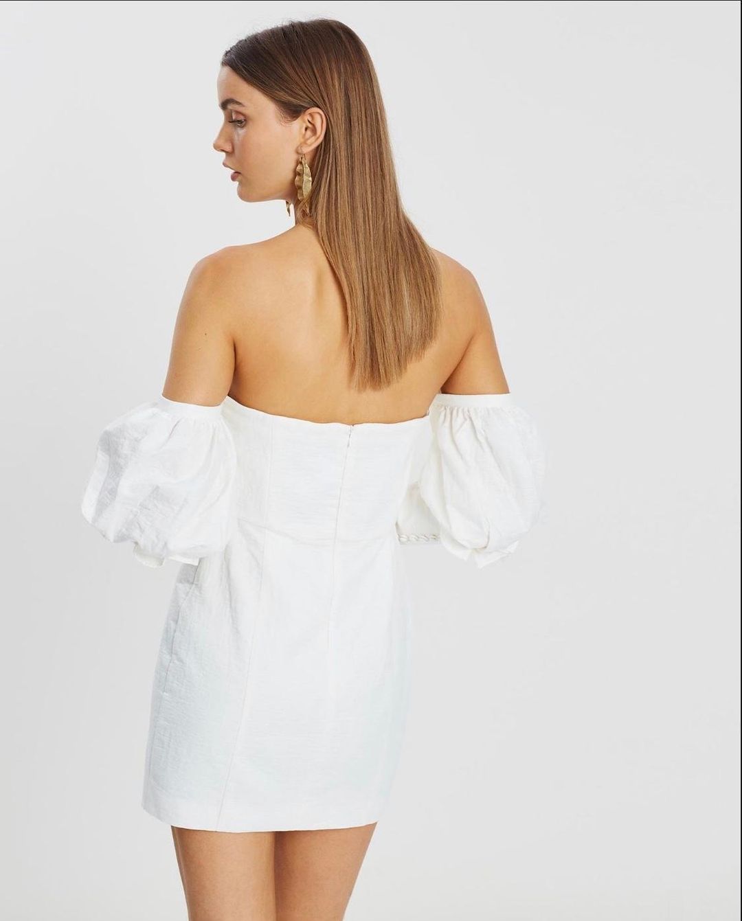 Asilio Off the Shoulder Mini Volume Sleeve Dress size 10 for rent on The Volte - main image