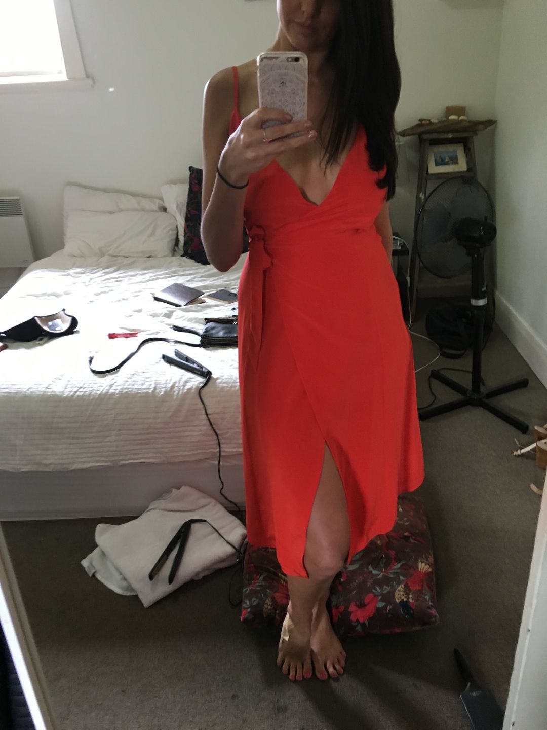Kookai Wrap Dress - Blood Orange  for rent on The Volte - main image