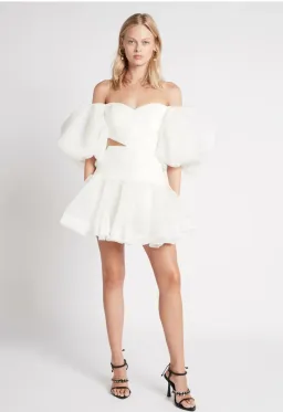 Aje Myriad Cut Out Mini Dress White Size 6 for rent on The Volte - image 2