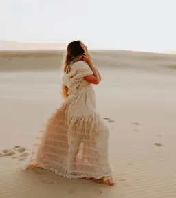 We Are Reclamation Wonderment and Awe Gown Beige One Size Fits Most (Aus 6-16) for rent on The Volte - image 4