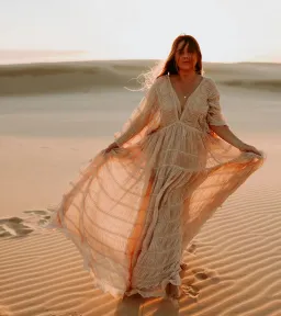 We Are Reclamation Wonderment and Awe Gown Beige One Size Fits Most (Aus 6-16) for rent on The Volte - image 12