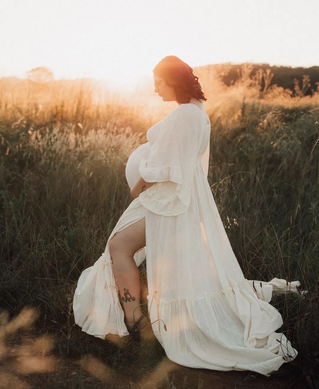 We Are Reclamation Ruffle Me Open Gown Buttercream - One Size Fits Most (Aus 8-22) for rent on The Volte - main image