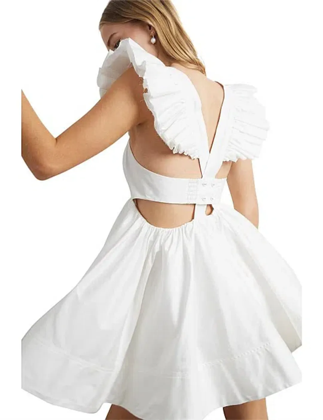 Aje Midsummer Mini Dress White Size 6 for rent on The Volte - main image