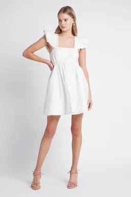 Aje Midsummer Mini Dress White Size 6 for rent on The Volte - image 1