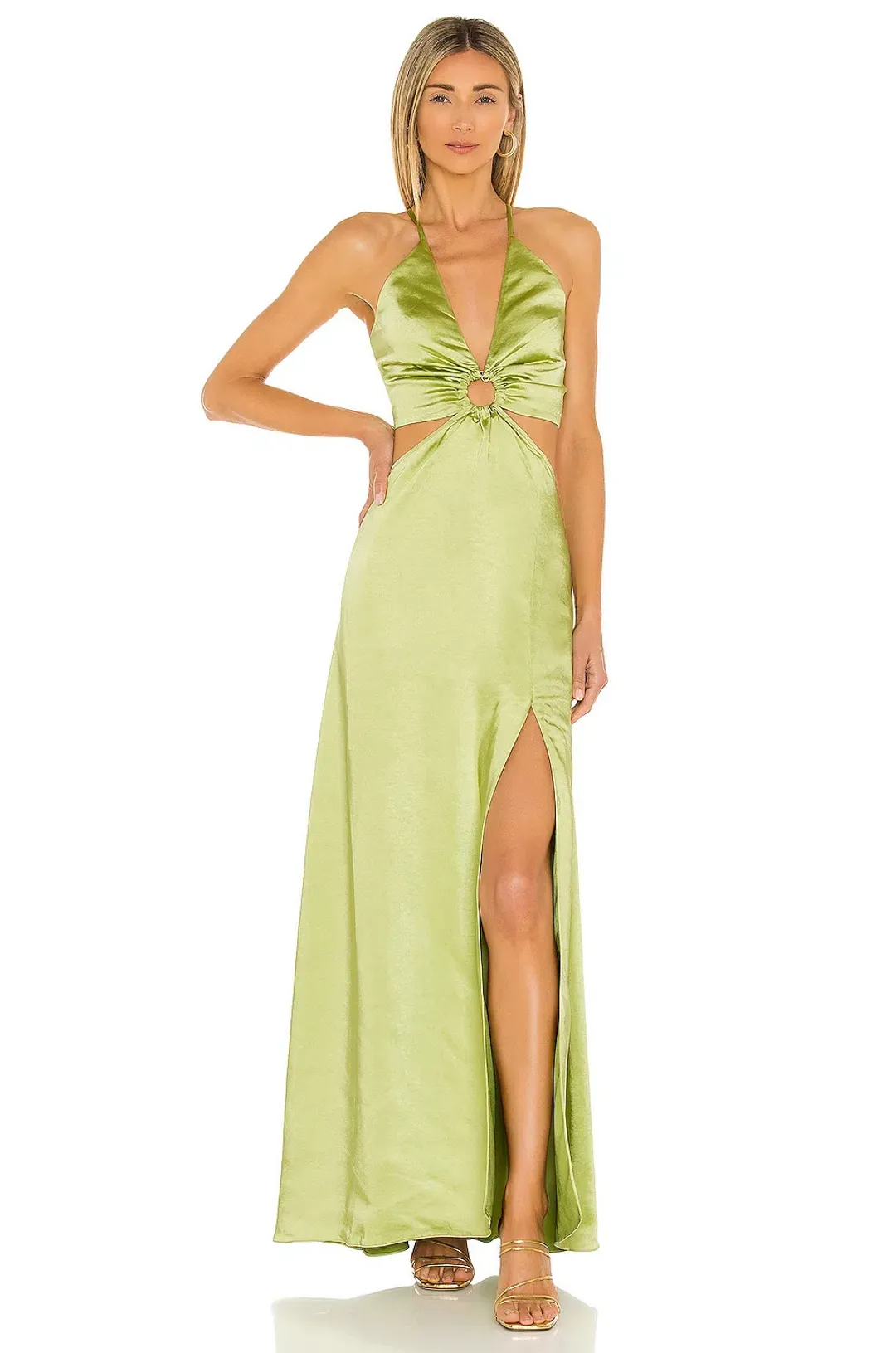 LPA Aniston Dress Green Chartreuse for rent on The Volte - main image