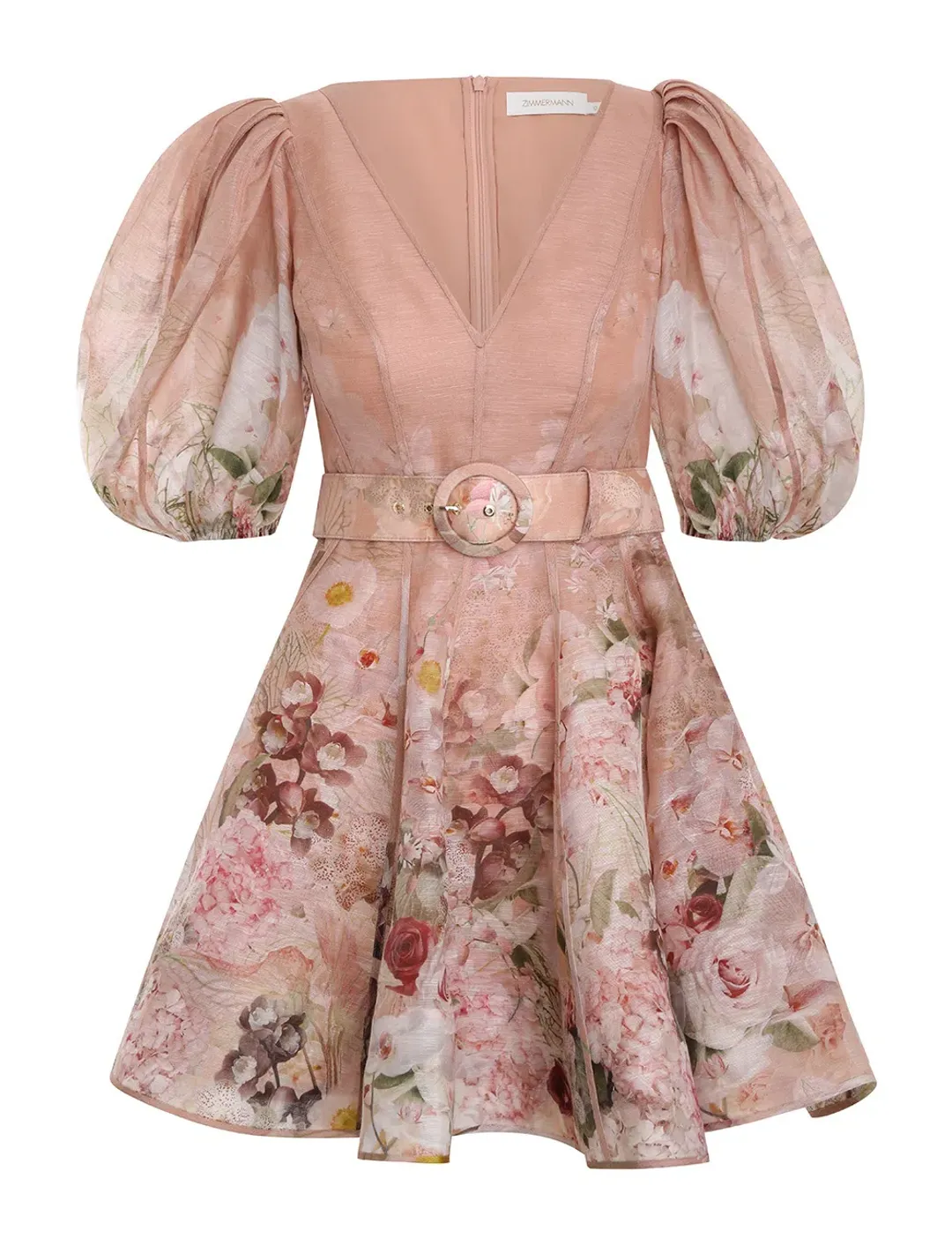Zimmermann Dancer Puff Sleeve Mini Dress Floral Size 1 / Au 10  for rent on The Volte - main image