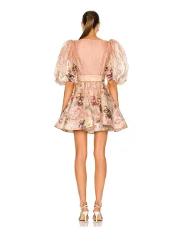 Zimmermann Dancer Puff Sleeve Mini Dress Floral Size 1 / Au 10  for rent on The Volte - image 2