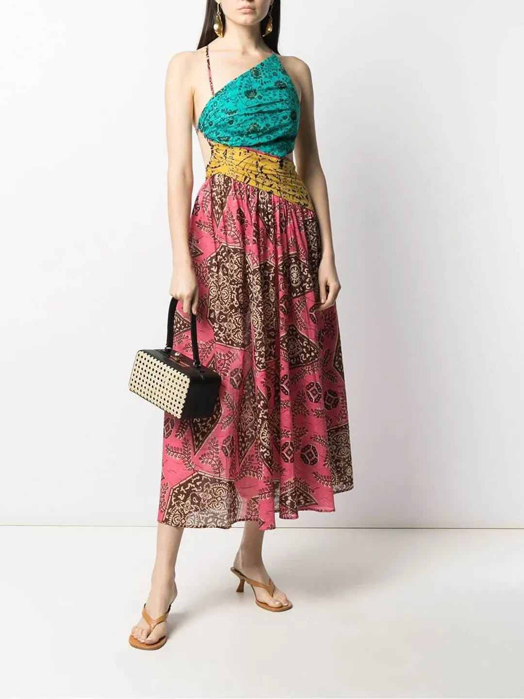 Zimmermann Lulu Asymmetric Dress Print Size 6 for rent on The Volte - main image
