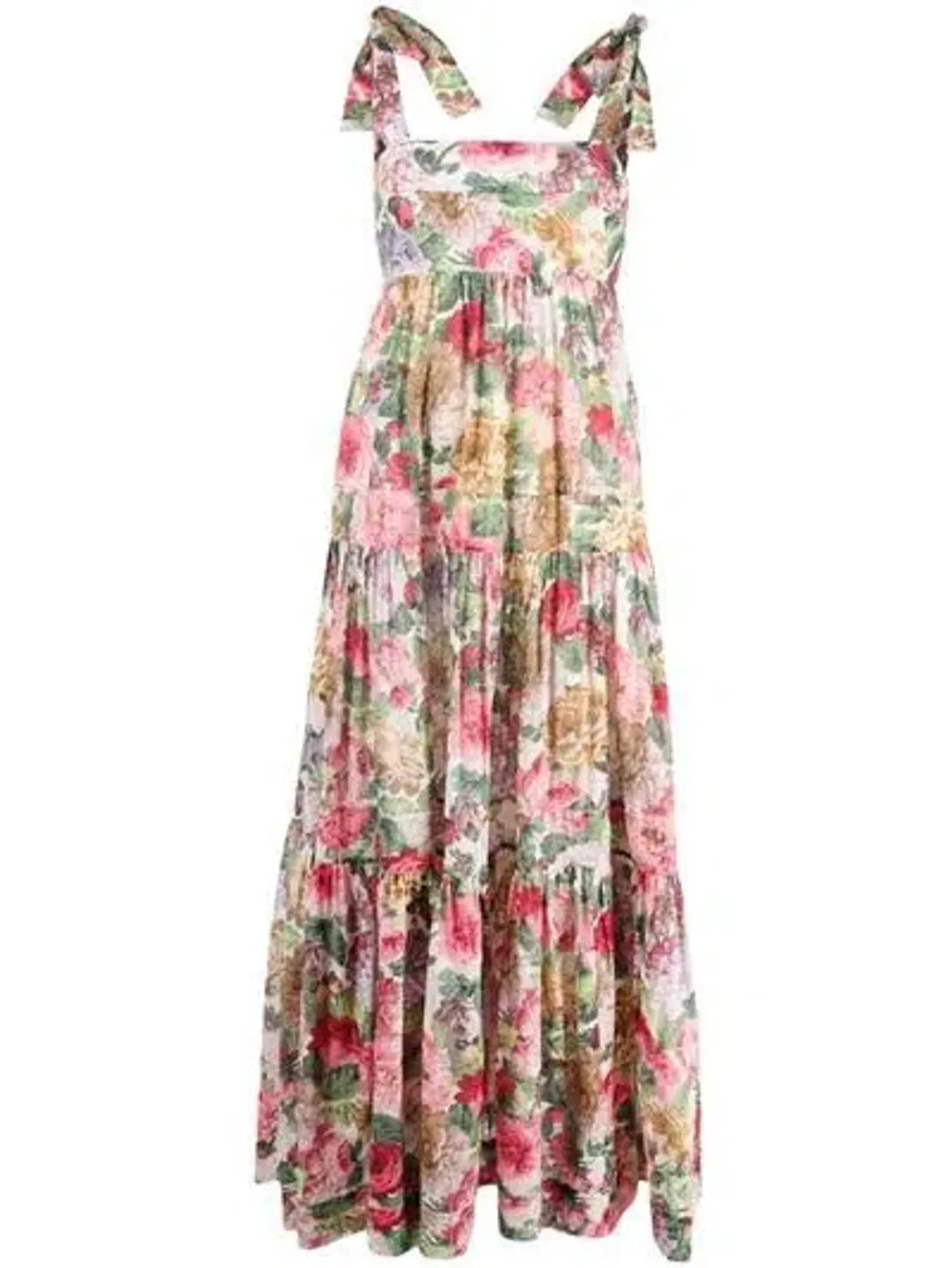 Zimmerman Mae Tie Shoulder Midi Dress Floral Size 1 / Au 10  for rent on The Volte - main image