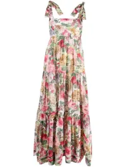 Zimmerman Mae Tie Shoulder Midi Dress Floral Size 1 / Au 10  for rent on The Volte - image 3