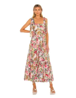 Zimmerman Mae Tie Shoulder Midi Dress Floral Size 1 / Au 10  for rent on The Volte - image 1