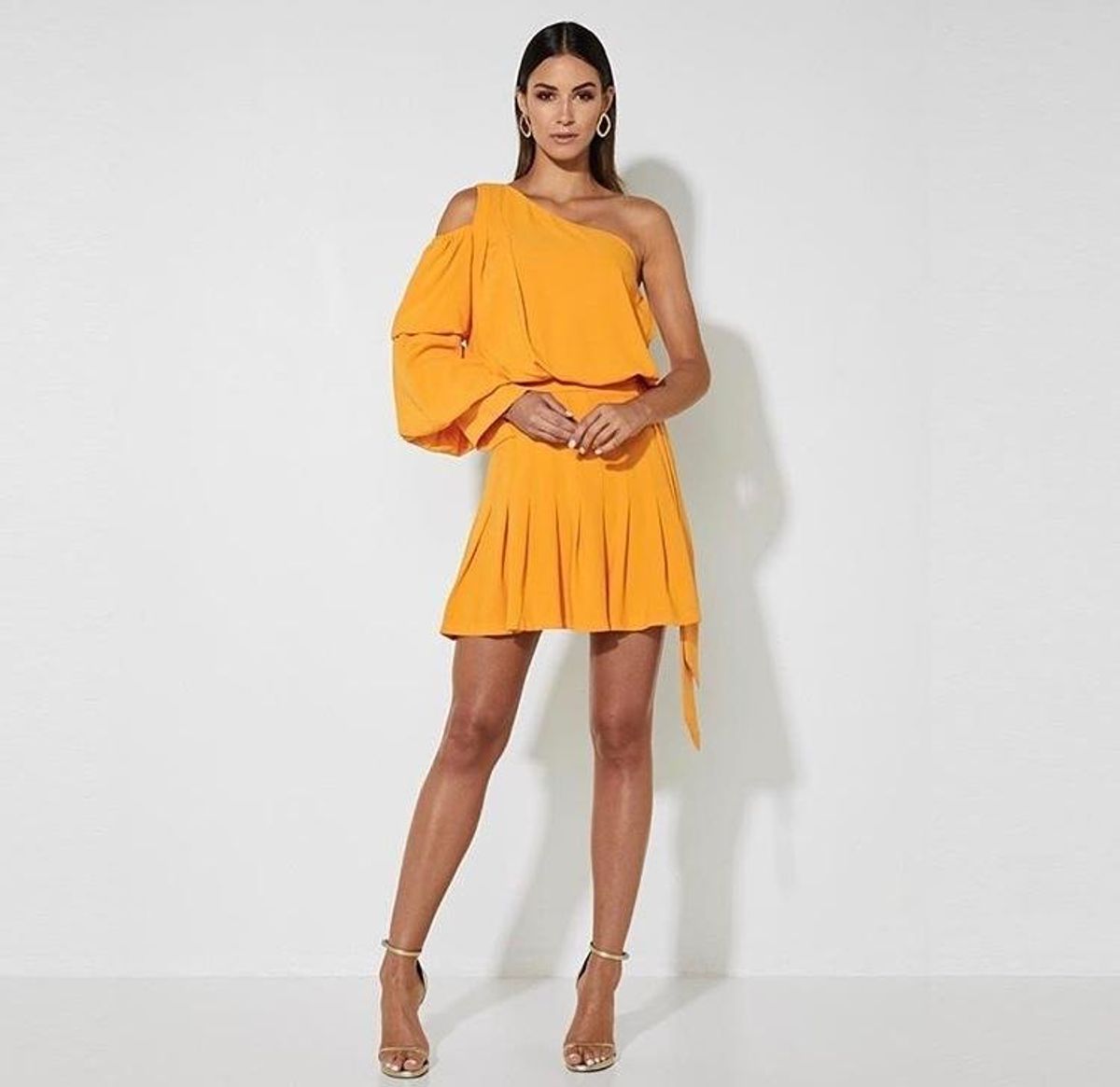 Mossman Self Centered Mini Dress Yellow Size 10 for rent on The Volte - main image