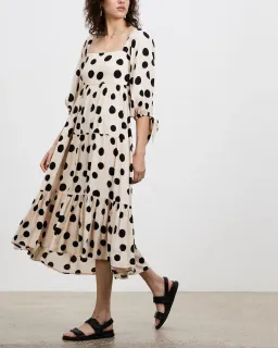 Kivari Rammy Polka Dot Midi Dress Print Size 16 for rent on The Volte - image 2
