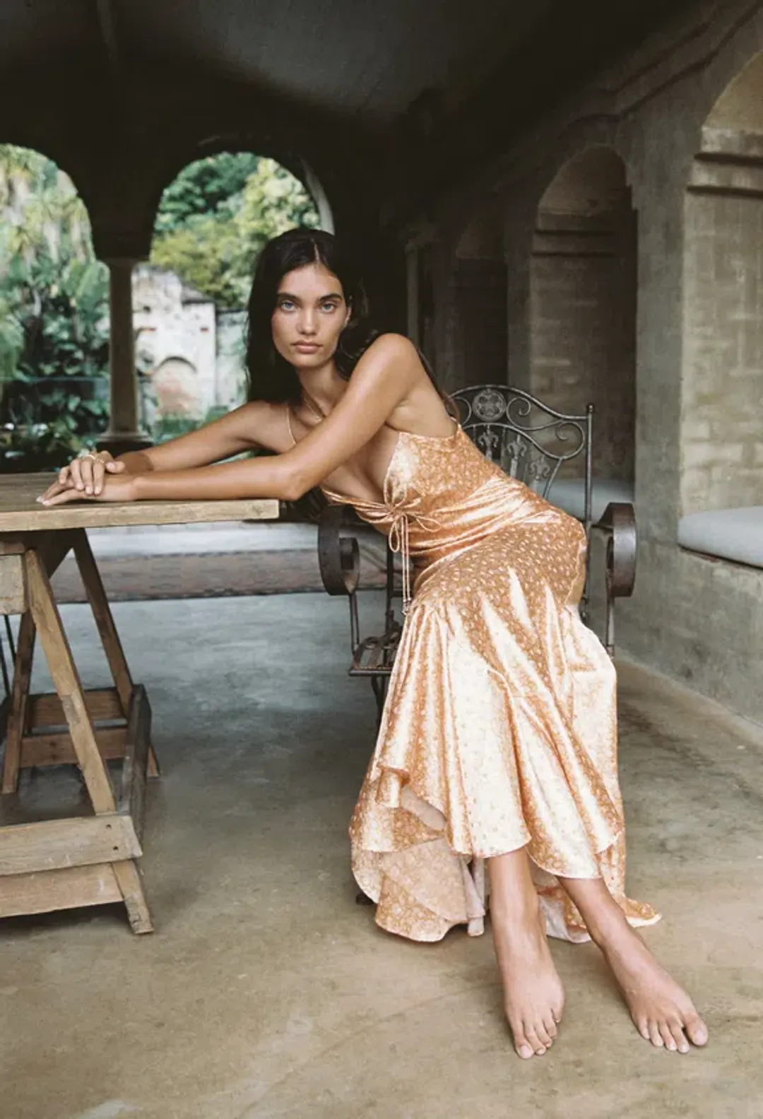 Significant Other Sofia Dress in Champagne Pansy Yellow Size 10 for rent on The Volte - main image