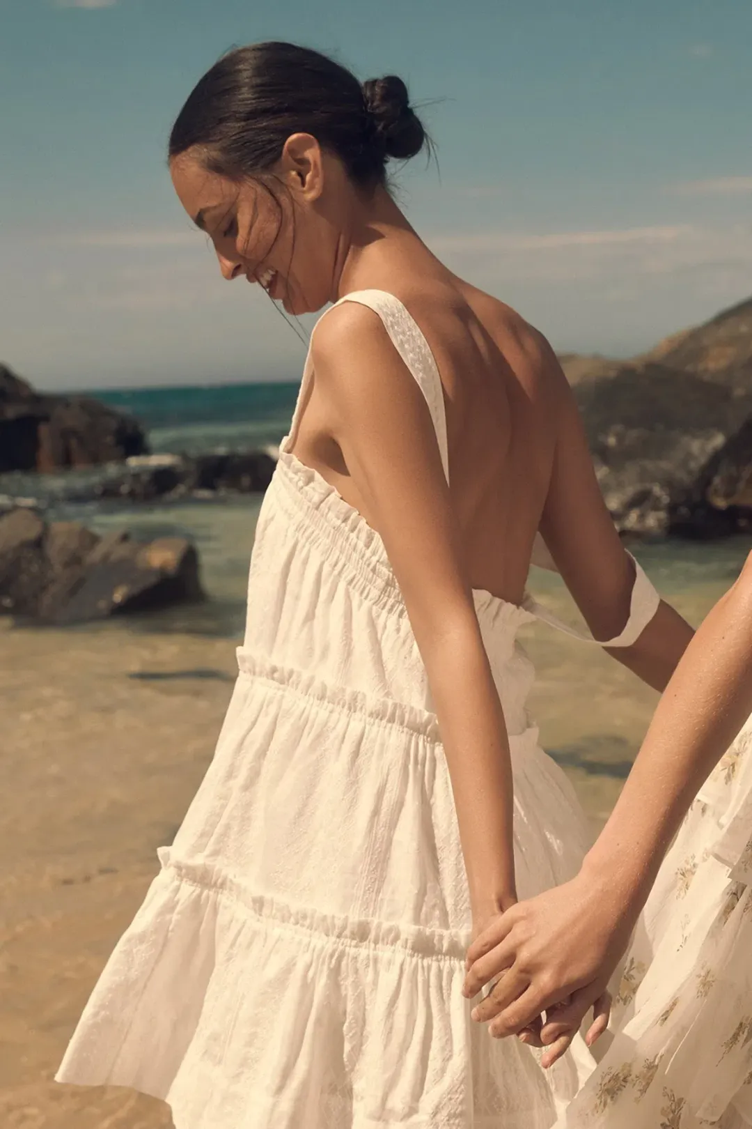 Shona Joy Cosmo Tiered Frill Mini Dress White Size 14 for rent on The Volte - main image