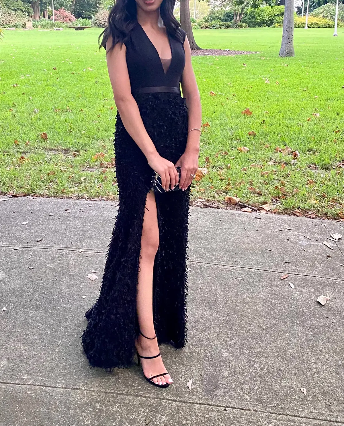 Halston Heritage Black Gown Size 6 for rent on The Volte - main image