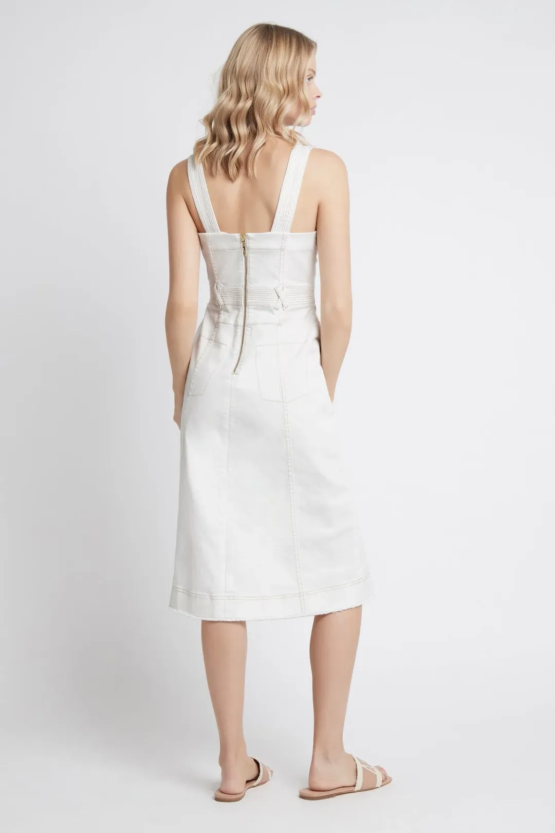 Aje Reclaim Midi Dress White Size 10 for rent on The Volte - main image