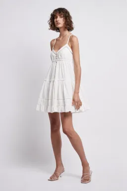 Aje Aria White Mini Dress White Size 12 for rent on The Volte - image 1